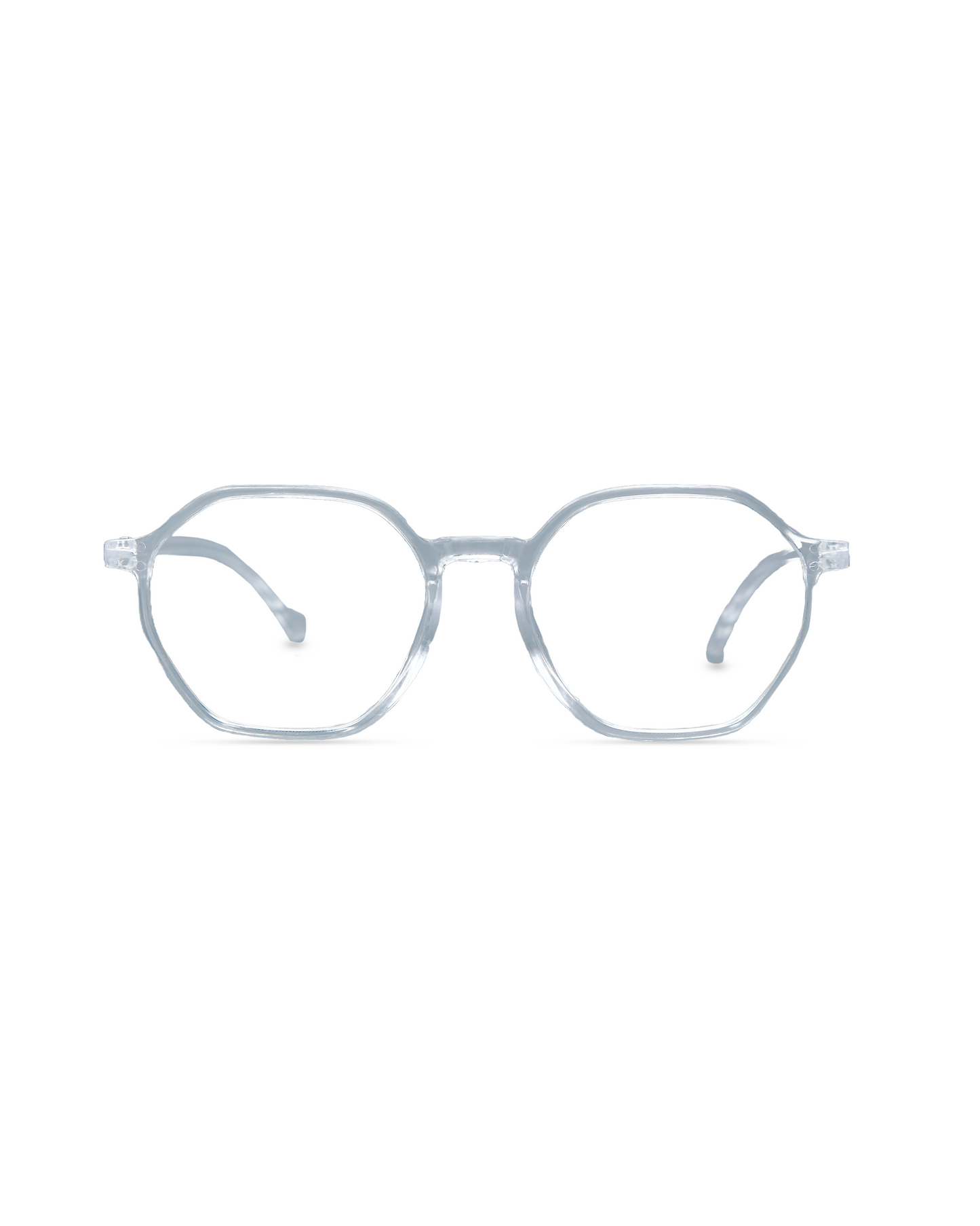 Modern Hexagonal Clear Frame Eyeglasses