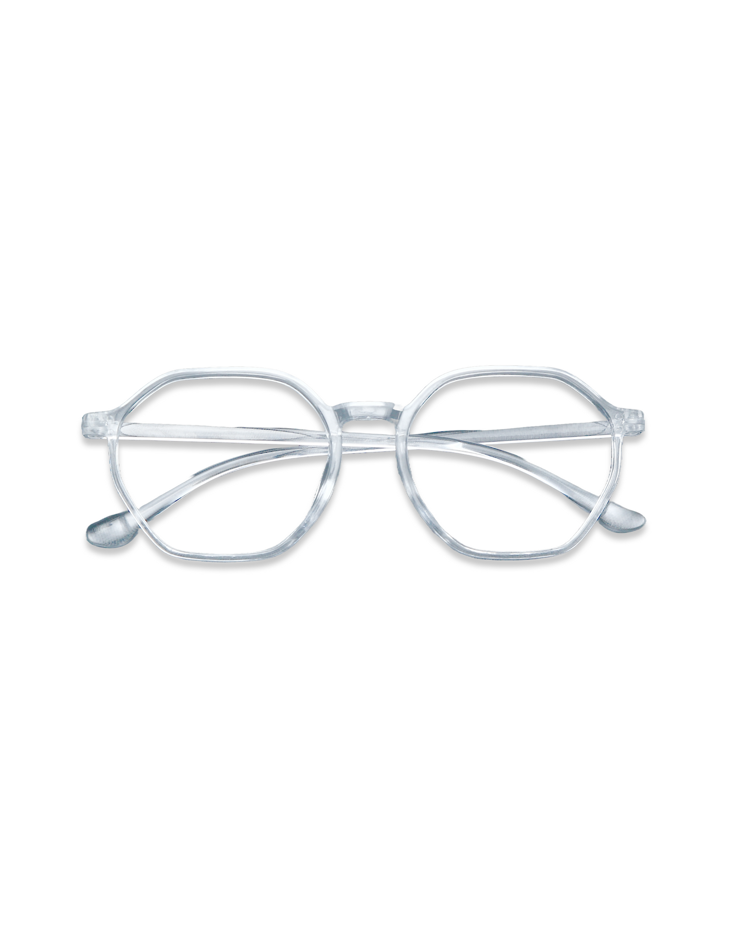Modern Hexagonal Clear Frame Eyeglasses