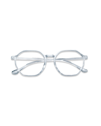 Modern Hexagonal Clear Frame Eyeglasses