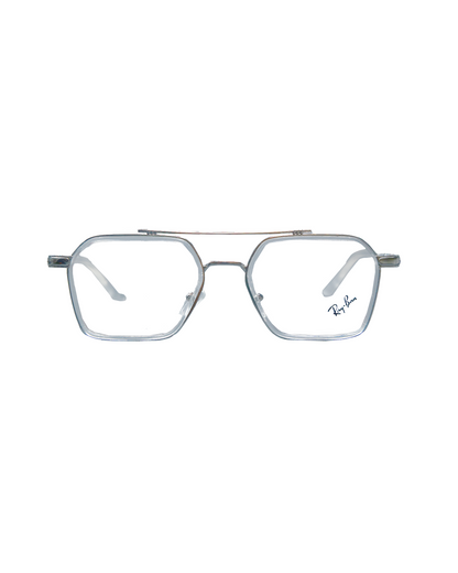 Clear Aviator-Style Metal Frame Eyeglasses