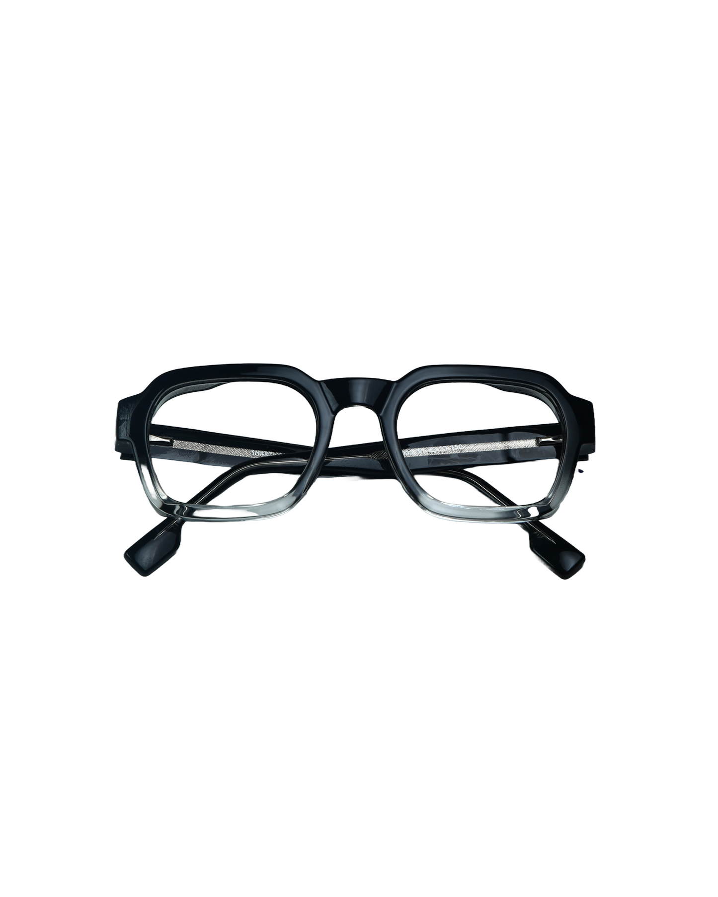 SMARTI Eyewear Bold Square Gradient Optical Glasses – Black to Clear Acetate Frame